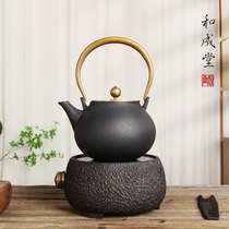 He Cheng Tang bag type plain pattern Southern Japan pure iron kettle boiling cast iron kettle Household boiling water teapot set