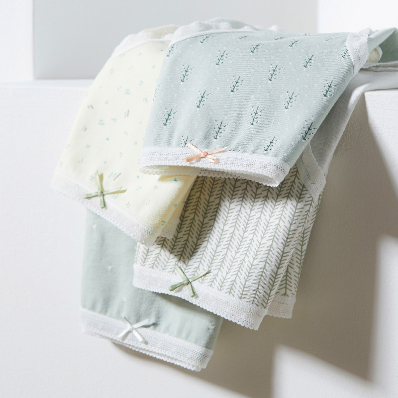 Fenteng panties female pure cotton antibacterial crotch girl Japanese cute sweet incognito mid-waist breathable large size briefs