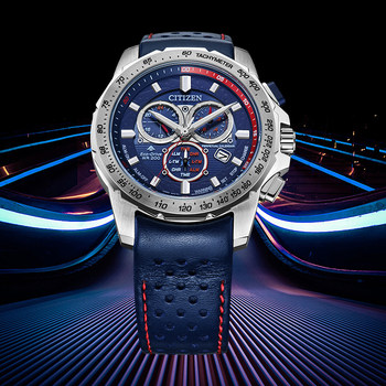 Citizen Flagship Official Website Genuine Light Kinetic Energy Watch Men's Sports Trendy Blue Dial Perpetual Calendar Men's Watch Bl5571