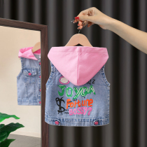 Girl cowboy vest 2021 new vest horse clip outside wearing children Foreign style childrens coat tide girl baby Autumn