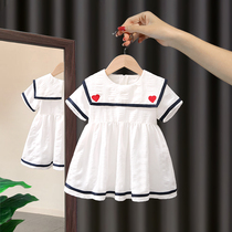 Girls summer dress 2021 new foreign style female baby college style princess dress children summer childrens skirt