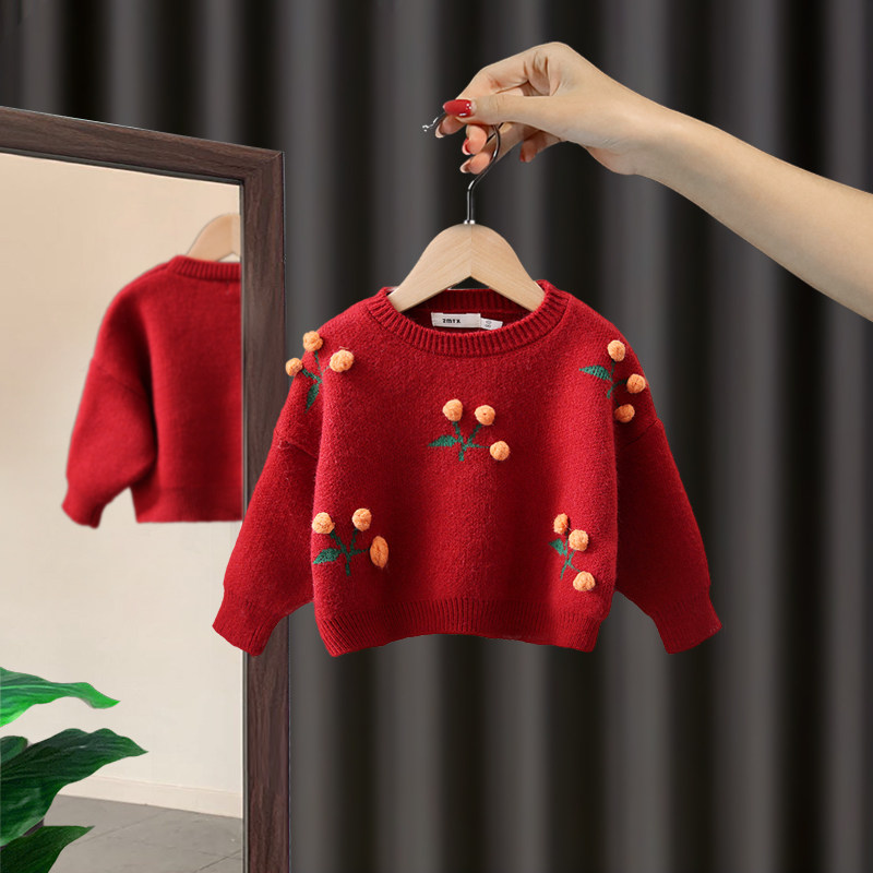 Girl's sweater spring clothing Clothing Clothing 2022 The new Korean version of the Korean version Children beat the bottom clothes for children with children's blouses