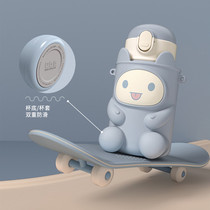 Cute primary school childrens thermos cup with straw dual-use portable direct drinking bottle Kindergarten male and female baby kettle