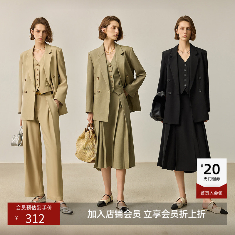 Lily Style Women's Clothing Is Elegant, Simple, and Stylish, Suitable for Business and Commuting, with a Double-Breasted, Loose-Fitting, Versatile Blazer