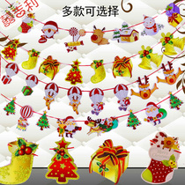 Christmas decorations paper pull flag Christmas tree pennant Santa Claus snowman pull flag Christmas banner
