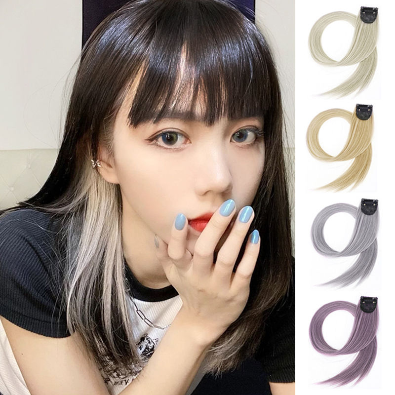 Color wig sheet piece of style natural no-mark straight hair invisible pick and dye pick up hairwig woman long hair hair hanging and dye hair piece