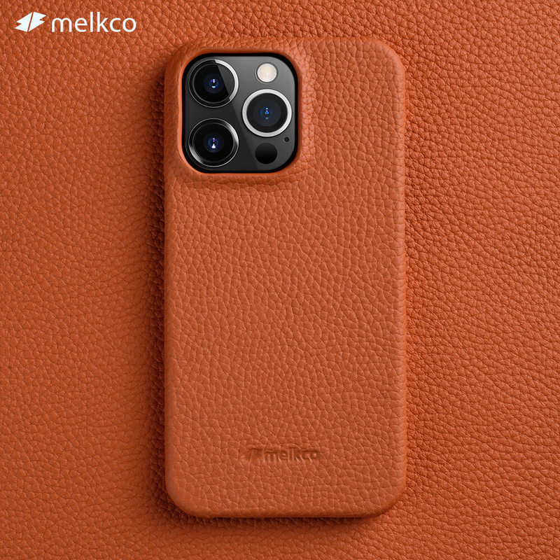 Melkco Is Suitable for Apple 13 Phone Case iPhone 13 Pro Max Genuine Leather Protective Case 13Mini Simple Trendy Case High-End Leather