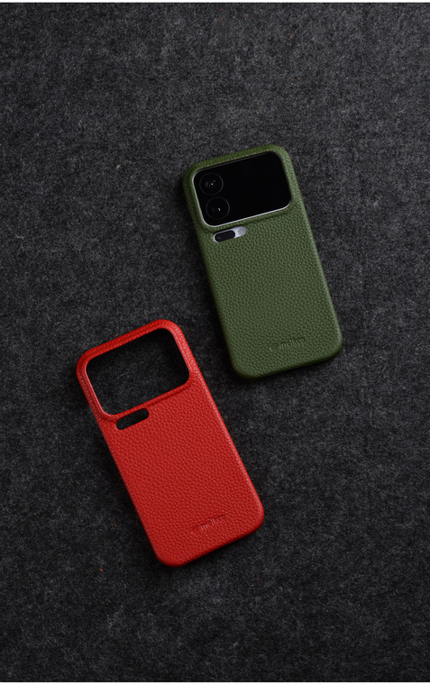 Textured Orange Leather Phone Case