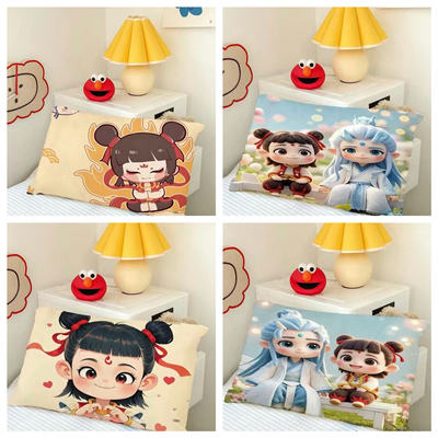 Children's cartoon Nezha pillowcase, 30×50 pillow core case, Ao Bing student single boy pillowcase, 40*60