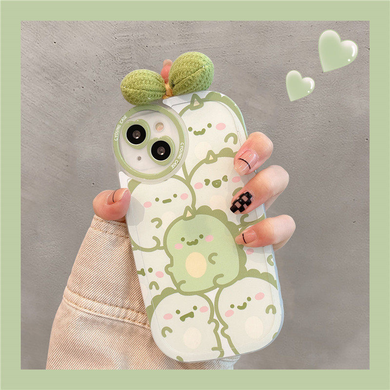 Suitable for apple 13 mobile phone protection shell loving lens full package anti-fall 12 fun dinosaur butterfly knot iphone11promax protective sleeve xsmax male and female x cute cartoon xr