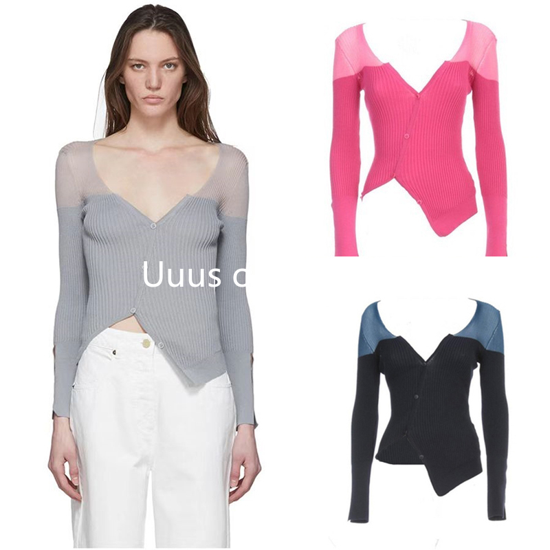 Authentic Buyer Genuine Jacquemus Knitwear Slim Asymmetrical V Neck Long-Sleeved Thin Knitwear