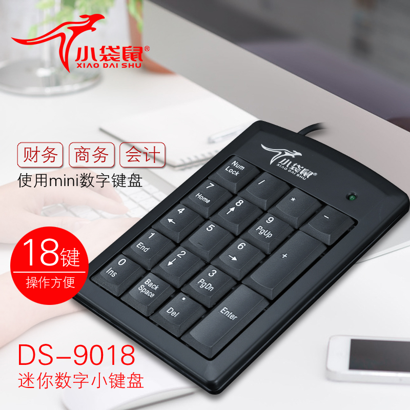 Small kangaroo DS-9018 digital password cashier small keyboard USB (PS 2 connector 18 key wired external device