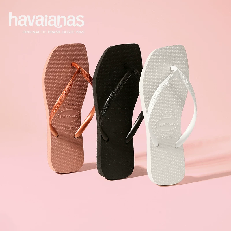 Шлепанцы Havaianas Havana Square с квадратным носком женские пляжные обувь с мягкой подошвой, открытые сандалии