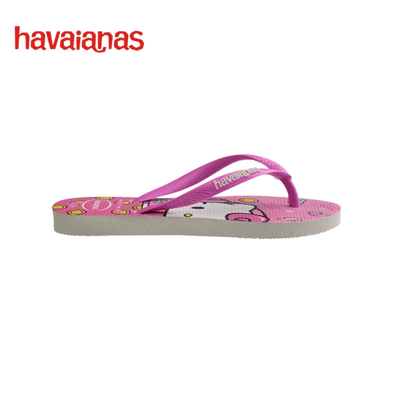 Havaianas Hello Kitty, детские тапочки, мультяшные сланцы, семейный стиль