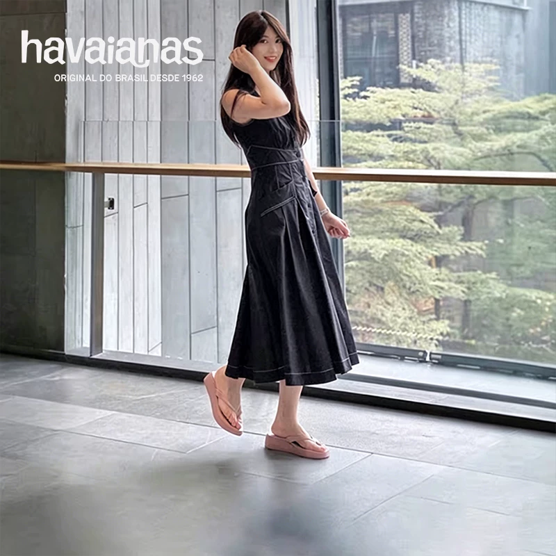 Вьетнамки Havaianas Havana High Platform летом новые с толстой подошвой шлепанцы на клиновидной подошве для верхней одежды
