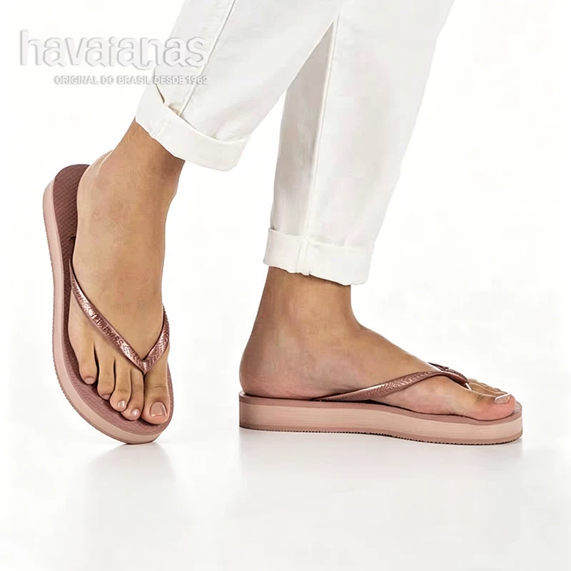 Новые толстосмочные женские шлепанцы Havaianas для улицы, эффект поднятой подошвы, пляжные шлепанцы для лета