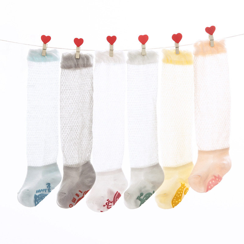 Newborn Over Knee-length Silo Socks Baby High Silo Socks Children Summer Sepals Cool Floor School Steps Mosquito Repellent Socks Pure Cotton