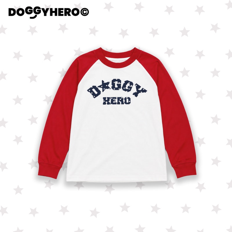 Doggyhero2026 Digital Printed Long-Sleeved T-Shirt with Contrasting Color Stitching Loose Top for Couples
