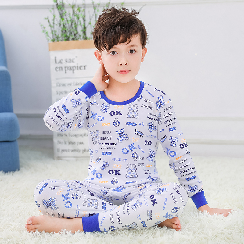 Childrens quần áo cotton mùa thu trong quần mùa thu trẻ em lớn đồ lót bộ chàng trai cô gái pajama bông áo len childrens dây quần áo quần áo.