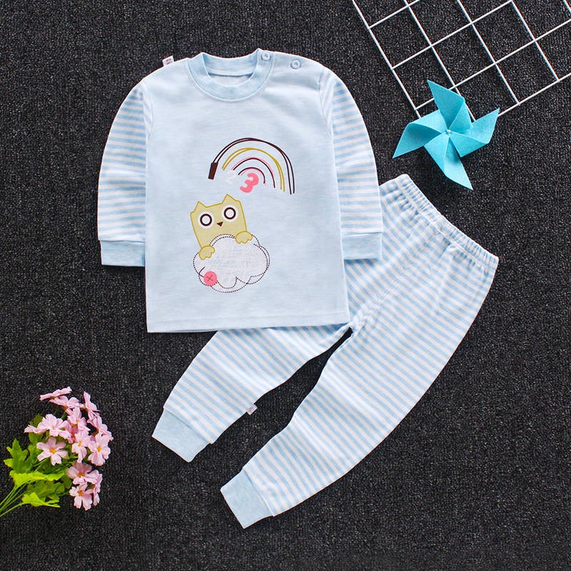 Bên trong childrens bông đồ lót quần áo cậu bé bộ bông bé mùa thu mùa thu bé đồ ngủ cotton màu womens quần áo về nhà.