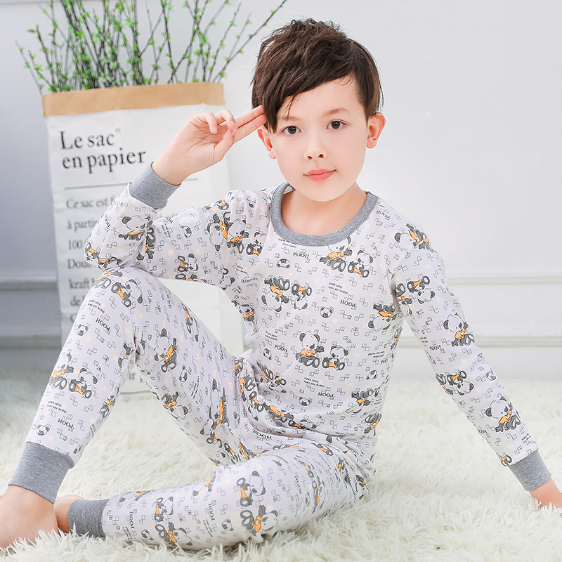 Childrens quần áo cotton mùa thu trong quần mùa thu trẻ em lớn đồ lót bộ chàng trai cô gái pajama bông áo len childrens dây quần áo quần áo.