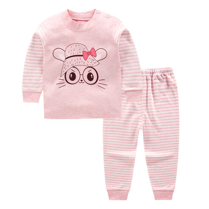 Bên trong childrens bông đồ lót quần áo cậu bé bộ bông bé mùa thu mùa thu bé đồ ngủ cotton màu womens quần áo về nhà.