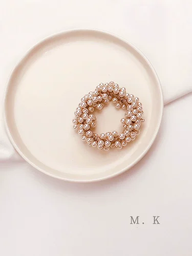 Брендовая эластичная резинка для волос из жемчуга, браслет, аксессуар для волос, популярно в интернете