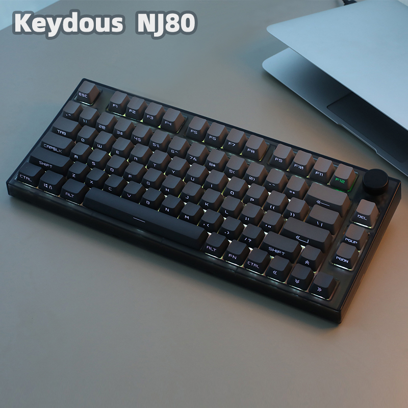 Keydous NJ80藍牙5.0 2.4g三模MAC可攜式ipad熱插拔75配列機械鍵盤Taobao