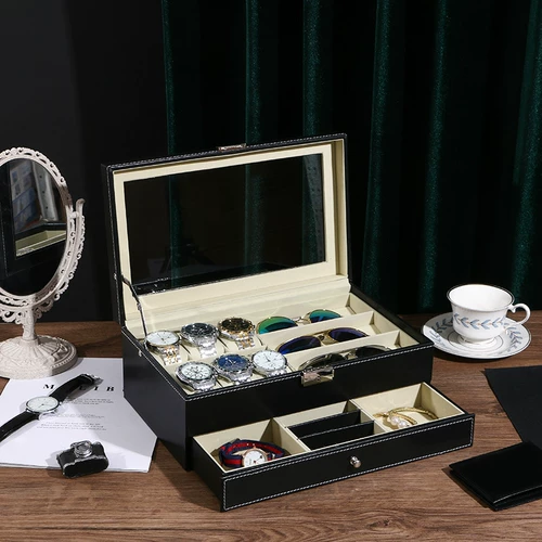 Часы, коробка для хранения, кольцо, серьги, вместительная и большая коробка для часов, браслет, стенд, европейский стиль