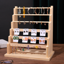 Household wood earrings display rack Bracelet Bracelet ring jewelry pylons Counter display stalls Jewelry shelves