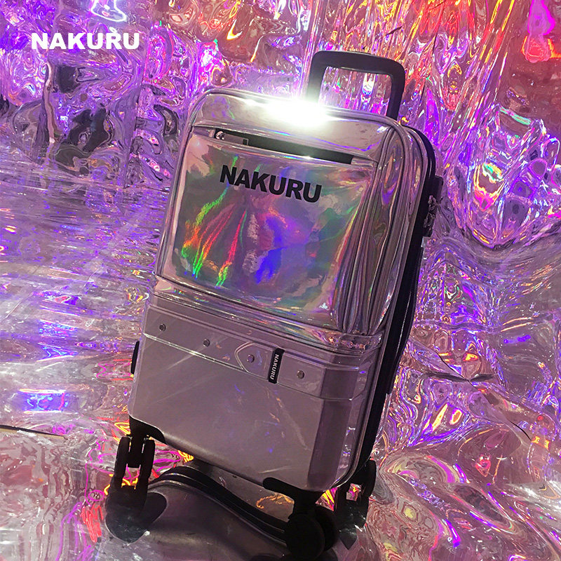 NAKURU Trendy Small 20-inch Trolley Suitcase with Universal Wheels for Women and Men - Leather Suitcase