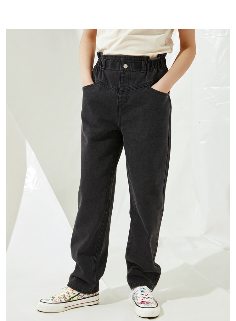 CoCoTree 棵棵树童装 21年春季款 女童高腰款宽松阔腿牛仔裤 天猫优惠券折后¥79.9包邮(¥159.9-80)130~170码3色可选