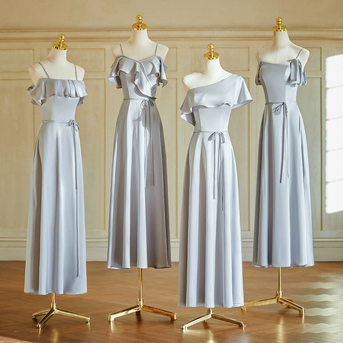 Синее платье подружки невесты, подходит для подростков, для подружки невесты, эффект подтяжки