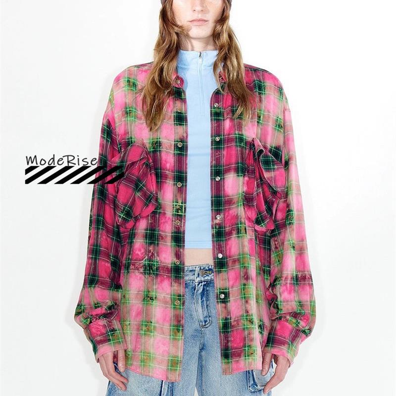 Authentic Open Yy 24 Spring New Retro Faded Casual Plaid Shirt and Skirt Fashion Set