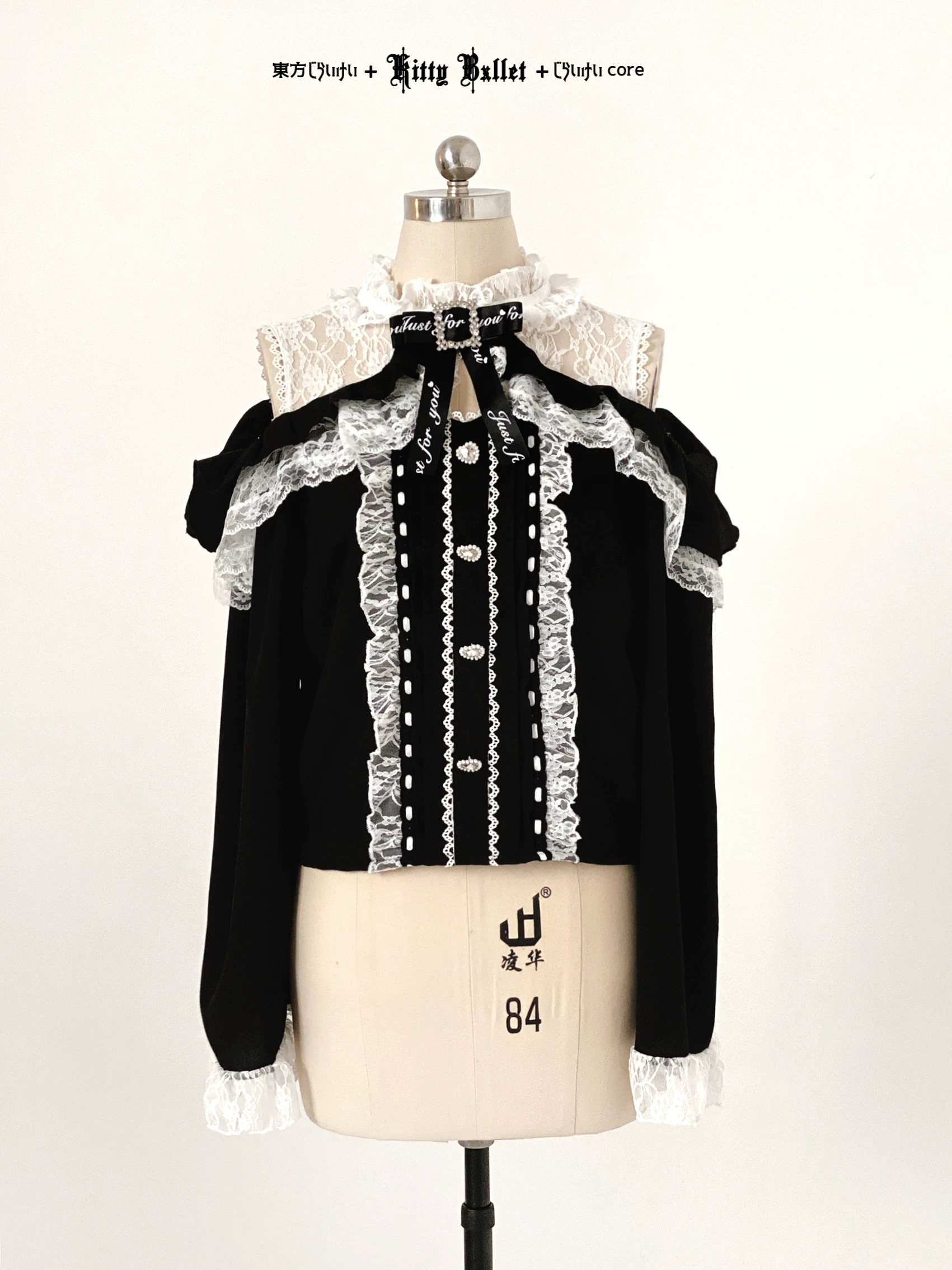 КиттиБелл Ориджинал [Love Lace/Long Sleeve] кружево полупрозрачная маленькая блуза с одним плечом