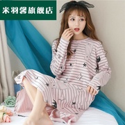 Pajama womens mùa thu váy bông Hàn Quốc phiên bản của sinh viên dài tay pajama váy bông M200 váy dài mùa thu váy chất béo.