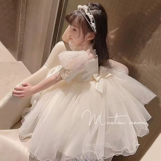 Girls Princess Dress Summer Dress 2024 New Children's Summer Style Puffy Skirt Baby Summer Dress Dress