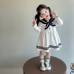 Girl Preppy style Dress autumn 2025 New arrival kids autumn Western style super good-looking baby girl princess skirt