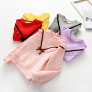 2019 mùa xuân và mùa thu cô gái Mang rắn màu áo thun Hàn Quốc phiên bản trẻ em Guard Long Sleeve Sienupshirt mới và nhỏ và vừa của chiếc áo khoác mùa thu.