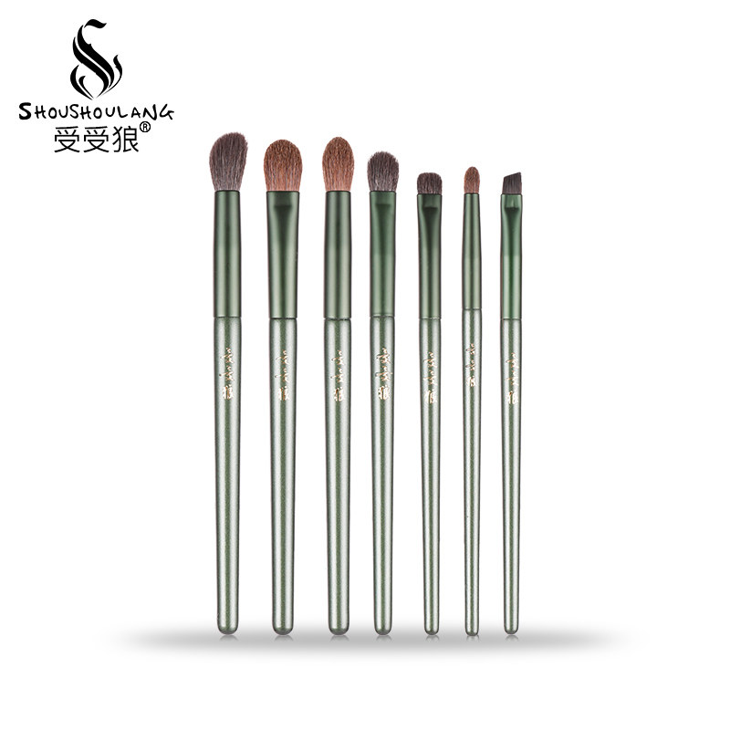 Affected wolf Danube 7 eye makeup brushes Animal hair Pony hair Smudge eye shadow Nose shadow brush beauty tools