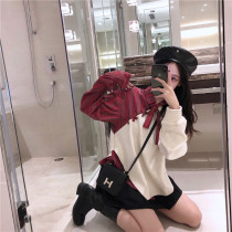 Knitted sweater women loose outside wear foreign design pullover spring and autumn new 2021 net red lazy wind jacket tide