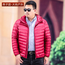 Winter mens even cap light and thin down jacket with fat and fatter plus size relaxation blouses Anti-cold and warm sports jacket