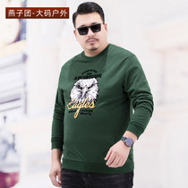 Spring and autumn new sports casual weaters mens round collar loose printed fatter gats to increase the code thin-style blouses