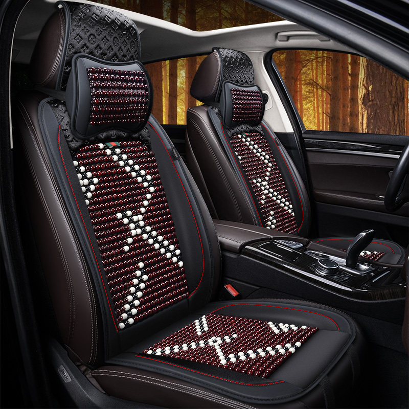 Summer car wooden bead cushion breathable and ventilated car truck? Chair cushion cool pad universal backrest headrest lumbar pillow