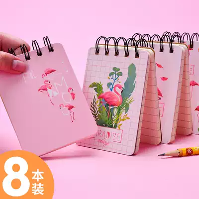 Notepad small book coil notebook Cute girl heart mini pocket small thick portable small fresh simple portable students with creative literature and art flip pages up and down vertical word book clearance
