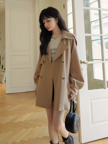 Хаки плащ, весенняя осенняя куртка, подходит для подростков, в корейском стиле