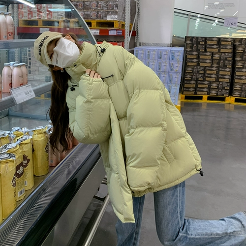 Зеленый зимний пуховик, удерживающая тепло бархатная куртка с капюшоном, коллекция 2023, в корейском стиле, утиный пух