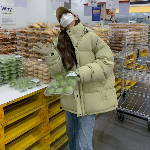 Зеленый зимний пуховик, удерживающая тепло бархатная куртка с капюшоном, коллекция 2023, в корейском стиле, утиный пух