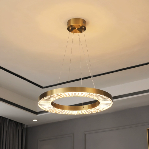 Современная и минималистичная люстра для гостиной, хрустальное дизайнерское кольцо, светильник, легкий роскошный стиль