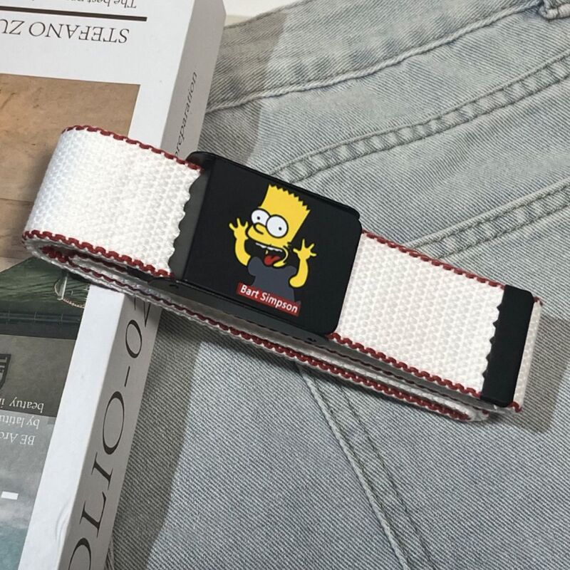 Simpsons Canvas Belts for Men and Women, Trendyy High School, Junior High School Students and Teenagers, Korean Style Personalized Versatile Jeans Belts